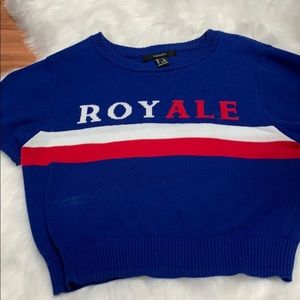 Royale Knit Blue Crop Top